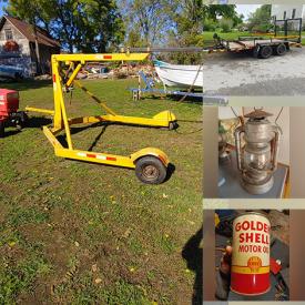 MaxSold Auction: This online auction features vintage bikes, tools such as a Mastercraft tile saw, air compressor, push mower and others, vintage chairs, pellet stove, vintage musical instrument, lamps, drums, vintage crocks, servingware, electrical breakers, griddle, books, wood boards, tires and more!\n