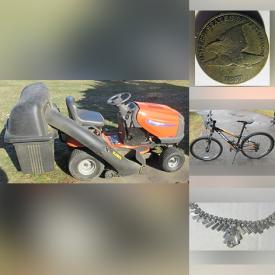 MaxSold Auction: This online auction features Husqvarna lawn tractor, Shimano bicycle, sterling silver, power tools, Ton-Klar violin, vintage clarinet, signed artwork, porcelain decor, collector coins, trading cards, Russian military memorabilia and much more!