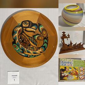 MaxSold Auction: This online auction features First Nations artwork, art glass, vintage Pyrex, vinyl records, puzzles, military craft kits, vintage Wade animals, vintage toys, vintage children’s books, antique mantle clock, binoculars, Legos, comics, scooters and much more!