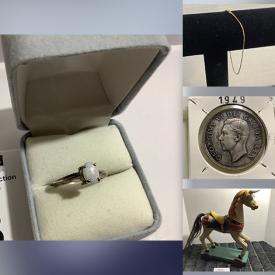 MaxSold Auction: This online auction features 925 sterling silver jewelry, framed Olympic jersey, trading cards, bobble head, calligraphy set, pennies, Canadian silver dollar coin, Mint roll of UN, Canadian confederation centennial tokens, Royal Canadian mint display box, Canada dollar bill, expressive writing instruments set, Estate hockey card album,  brass compasses, Xbox, road and track dodge concept vehicle, PlayStation, video games, vintage trinket box, crock, microscope, costume jewelry, collectible vehicles, hot wheels, vintage harmonica, pez dispensers, Lego, commemorative tokens and much more!