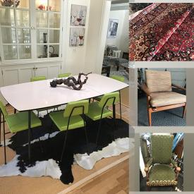 MaxSold Auction: This online auction features decanters, Tigerwood bench, area rugs, MCM chairs, small kitchen appliances, vintage hats, antique humidor table, vintage table & chairs, antique Bombay chests, evening dresses, art supplies and much more!