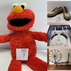 MaxSold Auction: This online auction features a side table, patio chairs with cushions, MCM lamp, Xbox guitar, Star Trek items, Porcelain dolls, decanter set, juicer, records album, turntable, french door, miter saw and much more!