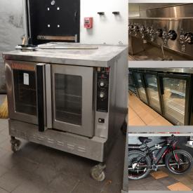 MaxSold Auction: This online auction features a bar stools, Sous Chef table, nightstands, chairs, pizza oven, safe, soup warmer, waffle maker, fryer, ice maker, food proofer, scooter, bill sorter, lamps, mirror, washer & dryer, outdoor heater, saw, commercial mixer and more!!!