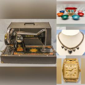 MaxSold Auction: This online auction features gemstone jewelry, vintage watch, Indigenous jewelry, vintage jade jewelry, sterling silver flatware, vintage fountain pens, vintage mechanical pens & pencils, antique binoculars, Baoding balls, wall masks, antique seltzer bottles, vintage crystal vase, coins, antique sewing machine and much more!