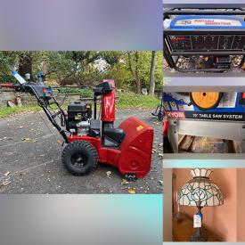 MaxSold Auction: This online auction features snowblower, generator, heavy-duty lawnmower, power tools, chain saws, secretary desk, Tiffany-style lamps, roll top desk, inversion table, exercise equipment, upright piano, camping gear, TV, small kitchen appliances, board games, privacy screens, power & hand tools, hardware, patio furniture, BBQ grills, and much more!