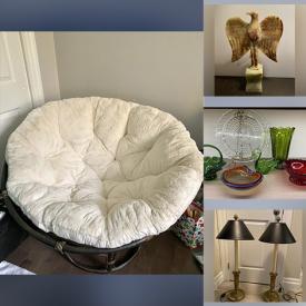 MaxSold Auction: This online auction features original artwork, silverplate, fine china, Pier One papasan chair, home decor, Dept 56 Christmas village, lamps, dishware and much more!