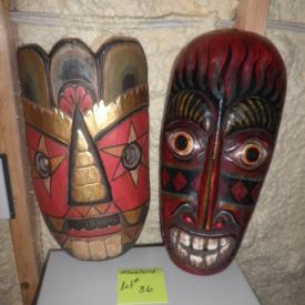 MaxSold Auction: This online auction features blue and white pottery, seasonal decor, books, a large selection of wood carved, and some painted, tribal masks and much more!