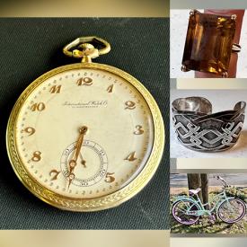 MaxSold Auction: This online auction features items such as jewelry, cutting tools, bikes, Vintage wood, Art piece, plates, vintage toys, cameras and much more!