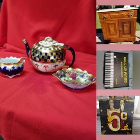 MaxSold Auction: This online auction features various items such as Calendar, Antique Books, Emerson Player, Garden Gate, Trash Can, Stool, Wash Stand, Plant Stands, Yard Art, Tricycle, Bicycle, Belts, Bags, Shot Glasses, Ladies Shoes, Paper Posters and much more.