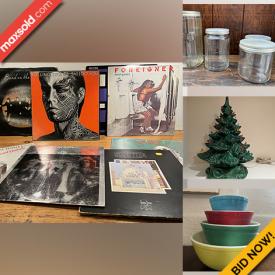 MaxSold Auction: This online auction features fine china, comic books, Pyrex dishware, small kitchen appliances, Christmas decor, vintage glassware, hockey cards, vinyl records, DVDs, books and much more!