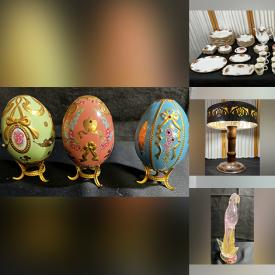 MaxSold Auction: This online auction features a drop leaf tea cart, portable poker table, glass display case, statues, vase, vintage mantel clock, his & her watches, jewelry, Franklin collectible eggs, Waterford crystals, vintage cookware, scroll saw and much more!