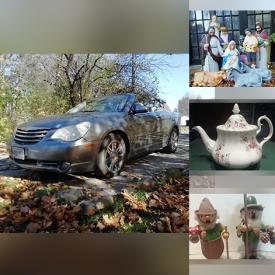 MaxSold Auction: This online auction features 2008 Chrysler Sebring Hardtop Convertible, Vintage Estee Lauder Porcelain, flatware set, Christmas decor, Japanese Trinket Boxes, Christmas fireplace screen, welding supplies and much more!