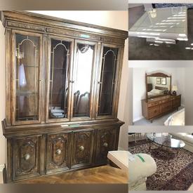 MaxSold Auction: This online auction features items like table consoles, couches, rugs, dining tables, dining chairs, coffee tables, framed art, lamp, tv stand, bookcase, faux florals, dressers, bed frames, china sets, glassware, kitchenware, kitchen appliances, plant stand and much more!