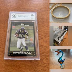 MaxSold Auction: This online auction features Topps and Fleer sports cards, Marvel and DC comics, Yamaha keyboard, books, art glass, lamps and much more!