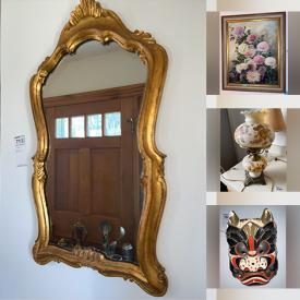 MaxSold Auction: This online auction features occasional tables, Asian ceramics, wall art, mirrors, lamps, office supplies, sterling vanity set, costume jewelry, vintage croquet set, bench cart, fireplace tools, fishing supplies, gardening tools and much more!!