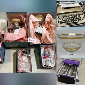 MaxSold Auction: This online auction features comics, trading cards, tools, toys, DVDs, electronics, plush toys, jewelry, hot-wheels, dolls, Christmas decorations, clothing, led lights, artwork, vintage typewriter, CDs, Pilates pro chair, figurines, trinket dishes, gold trim bowl and much more!