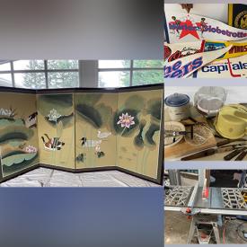 MaxSold Auction: This online auction features antique Chinese silk screen, framed wall art, costume jewelry, football cards, Mikasa china, electric scooter, MCM dresser, teak lounge chairs, commercial floor scrubber, tile saw with stand, CDs, DVDs, Xbox 360 and much more!