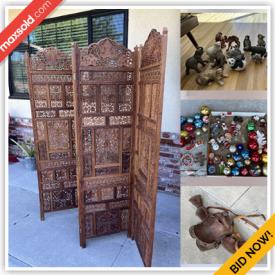 MaxSold Auction: This online auction features decor, Lladro figurines, Lenox jar, Holdraketa rocket, Capodimonte, cutting tools, Christmas decor, horse saddle, vintage postcards, sewing box, carved room divider, turntable and much more!
