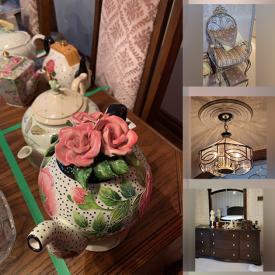 MaxSold Auction: This online auction features a dresser and mirror, armoire, bedframe, china cabinet, end tables, closet organizer, fireplace, cast iron bistro set, freezer, oven, microwave, ceiling fans, chandelier, pedestal planters and much more!