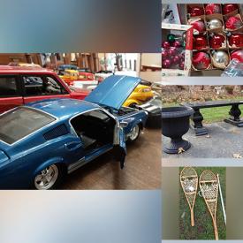 MaxSold Auction: This online auction features diecast vehicles, prints, art supplies, Christmas decor, bookcase, shelving unit, toy trucks, Lladro figurine, nativity figurines, fishing lot, storage carts, model trains, bobbleheads, curio table, microscope, drone, signed lithographs, freezer, mirrors, propane fire pit, vintage snow shoes, nesting tables, stamps, mini porcelain tea sets and much more!