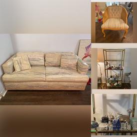 MaxSold Auction: This online auction features items such as Chairs, Artwork, Tables, Nesting Tables, Horse Statues, Pottery, Glass Shelving Units, Glass Vases, Floor lamps, Coffee Tables, Sewing baskets, and much more!