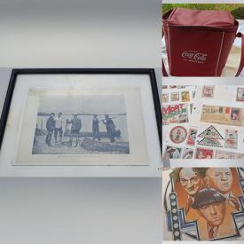MaxSold Auction: This online auction features comics, vinyl records, sports collectibles, antique insulators, ceramic artwork, vintage toys, antique quilts, vintage video discs, early blue china, garden art, vintage bike, ceramic tile inlay table, antique license plates, Star Wars collectible, collector steins, hunting boots, costume jewelry, lobby movie posters, bongo drums and much more!