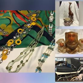 MaxSold Auction: This online auction features various items such as Royal Doulton, Dansk, Teapot, child’s dishes, Anniversary clock, hemlock park dairy milk bottle, Royal  Albert Royal mug, Amphora Vase, crystal bowl, vintage cradle, Elmo, African dish, carved duck, brass camel and much more.