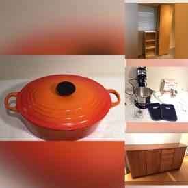 MaxSold Auction: This online auction features 42” TV, Le Creuset cookware, furniture such as oak cabinets, cherry rocking chair, buffet, shelving units and dining table, small kitchen appliances, art supplies, yard tools, power tools and much more!