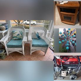 MaxSold Auction: This online auction features vintage trunks, cedar chest, vintage toys, small kitchen appliances, carved wood tables, ginger jar, musical instruments, vintage books, wicker furniture, stein, framed wall art, heater, garden art, composters, lawnmower, REI cots, generator, hand tools and much more!!