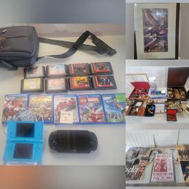 MaxSold Auction: This online auction features video games, sports and non-sports trading cards, Star War collectibles, trains, comics, vintage glass panel, vinyl records, VHS, cameras, vintage dresser, antique desk, antique record player, mirror, chairs and tables, antique chest and much more!