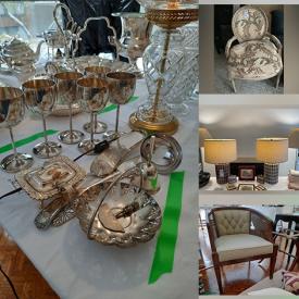 MaxSold Auction: This online auction features antique pewter, silver plate, fine china, framed paintings, furniture such as wood cabinets, wood chairs, and shelving units, Dyson humidifier, Dell computers, lamps, home decor, ceiling lift, curtains, electric wheelchair and much more!