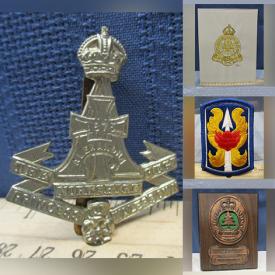MaxSold Auction: This online auction features vintage military plaques, cap badge artwork, cap badges, military patches, military books, vintage military toys, antique tobacco silks, Canadian trade badges and much more!   nLot numbers are 5 digits. nn