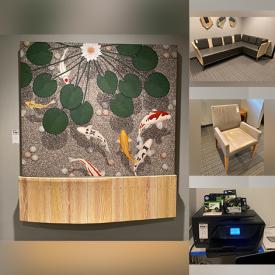 MaxSold Auction: This online auction features framed wall art, furniture such as sectional sofa, armchairs, leather couch, MCM side tables and bookcase, lamps, office electronics and much more!