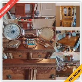 MaxSold Auction: This online auction features various items such as Assorted Glasswear, Assorted Silver, Cutlery Set, Glass Figurines, Mantlepieces, Serving Set, Serving Dishes, Tea Set, Saucers, China Cabinet, Dinner Set, Wrought Iron Bench, Platform Rocker and much more!