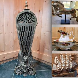 MaxSold Auction: This online auction features fine china, Limoges, Lladro, wooden carousel horse, glassware, kitchenware, antique child’s desk, drop leaf side table, balloon back chairs, sailing ship decor, Star Wars collectibles and much more!