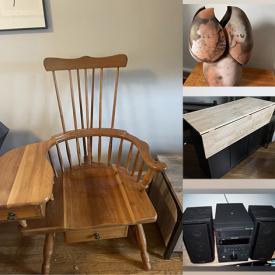 MaxSold Auction: This online auction features Raku pottery, kitchen island, wood chair, Fender amp, books, vinyl LPs, Canon scanners, board games and much more!