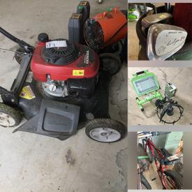 MaxSold Auction: This online auction features items such as Garden Implements, Tools, Water Cans And Kegs, File Cabinets, Golf Clubs, Heater, Gas Mower, Shelves, Tables, Dishes, Wooden Salad Bowl, Projector, Canning Jars, Stools, Patio Table, Bunk Bed, Bird Netting, Levelling Plow, Bike, Battery Chargers, Air Compressor and much more!