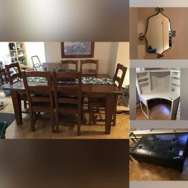 MaxSold Auction: This online auction features items like tables and chairs, wall art, lamps, cabinet, dishware, home decor, tables, Christmas decors, TV, electronics, picture frames, mirrors, glassware, racks, air conditioner, shelving, cleaning supplies, office chair, furniture and much more!