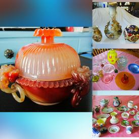 MaxSold Auction: This online auction features vintage Asian plates, art glass, vintage mudmen, vintage lacquerware, antique ironstone, comics, vintage perfume bottles, cork carvings, cookie jar, Disney collectibles, studio pottery, Satsuma Moriagem and much more!