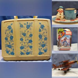 MaxSold Auction: This online auction features wall art, vintage sewing machine, crystalware, matchbox cars, vintage toys, Coca-Cola collectibles, silver plate, pottery, Department 56, sterling silver jewelry and much more!