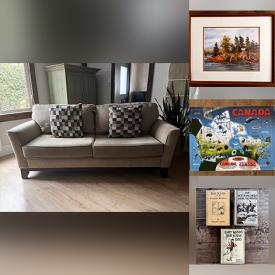 MaxSold Auction: This online auction features framed artwork, furniture such as Sklar Peppler sofa, Pier One Imports table, side tables, vintage cottage chairs, and wardrobe, kitchenware, vintage books, pottery, handbags, glassware, power tools and much more!