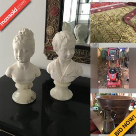 MaxSold Auction: This online auction features area rugs, antique side table, antique radio cabinet, tools, lighting, fishing gear, copperware, power washer, small kitchen appliances and much more!