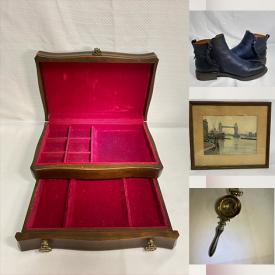 MaxSold Auction: This online auction features collector plates, jewelry, watch, printer, board game, Indigenous carving, tabletop clock, ginger pots, chopstick rests, blue pottery set, Birkenstocks, authentic Navajo sandpainting and much more!