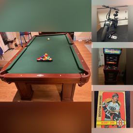 MaxSold Auction: This online auction features a Brother printer, O-Pee-Chee hockey and baseball cards, costume jewelry, Arcade 1up cabinets, mini arcade, air compressor, Epson Home Cinema, apple watches, folding electric bikes, total gym, Sunny Health elliptical machine, pool table and much more!