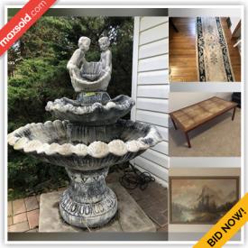 MaxSold Auction: This online auction features Bateman prints, wicker hall table, Hammond organ, Bossons heads, studio pottery, teacup/saucer sets, barware, wicker bird cage, carved teak wood sculptures, office supplies, vinyl records, Royal Doulton figurines, power bath lift, small kitchen appliances, daybed, power & hand tools, cement fountain, lawnmower, carpets and much more!