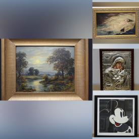 MaxSold Auction: This online auction features art such as oil on canvas, lithographs, and watercolours, table lamp, LP records, vintage parlour chairs, sterling silver and more!