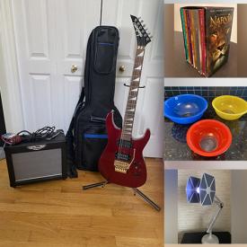 MaxSold Auction: This online auction features Jackson electric guitar with amp, Yamaha mixing board, Hitachi console stereo, vintage organ, Atari games, book box sets, Pyrex, DVDs, Christmas decor, turntables, Funko figures, vinyl records and much more!