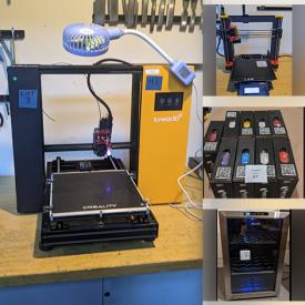 MaxSold Auction: This online auction features 3D printers such as Kywoo Tycoon, Prusa, iFactory. Kingroon and Creality Ender, PLA rolls and much more!