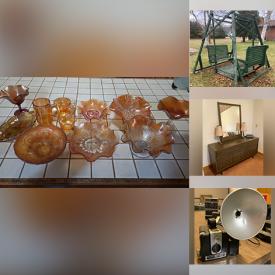 MaxSold Auction: This online auction features framed artwork, Christmas decor, furniture such as reclining massage chair, Zenith stereo console, upholstered sofa, and china cabinet, lamps, kitchenware, storage, glassware, computer accessories, costume jewelry, drafting equipment, lumber, power tools and much more!