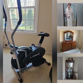 MaxSold Auction: This online auction features a Confidence Fitness exercise bike, Princess Diana doll, Lexington furniture, Norman Rockwell plates, Sinatra collector plates, antique vanity, vintage parlor chairs, Craftsman saw, patio furniture and much more!